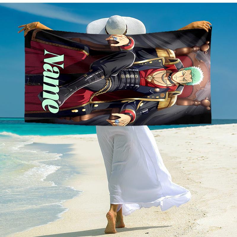 Personalized Customized Proof Beach Towel with Zoro the Pirate King Pattern - Soft, Absorbent,quick-drying,perfect Swimming,camping&bathing