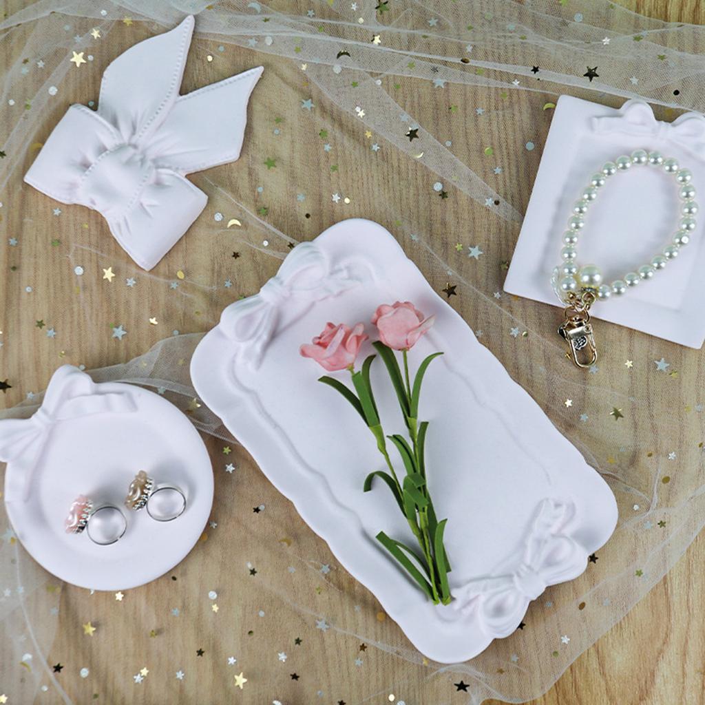 Storage Tray Silicone Mold Bowknot Tray Mould DIY Crystal Epoxy Resin Molds Plaster Concrete Cement Crafts Casting Mold