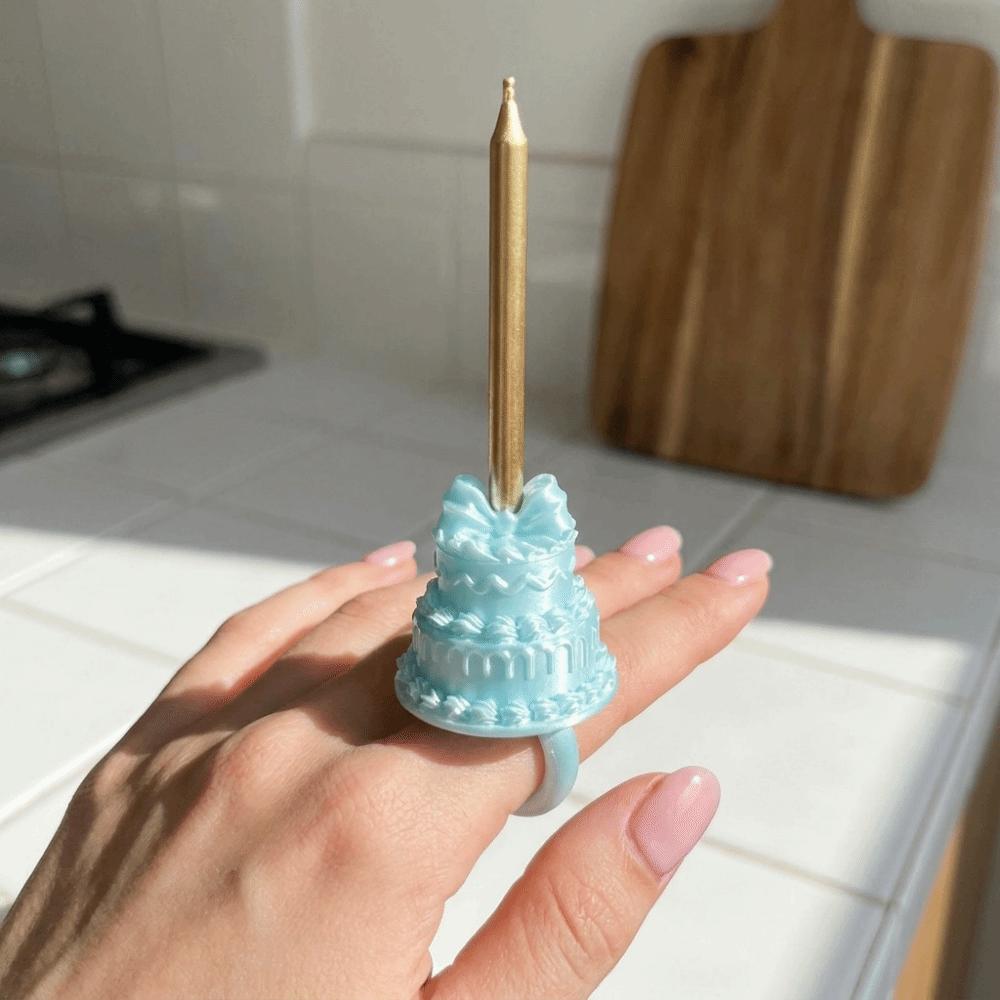 Seidenfinish Kuchenring Kerzenhalter 3D Mini Kuchenkerzenring Geburtstagskuchen Dekoration
