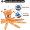 Squeaky Dog Interactive Orange Toy, No Stuffing Octopus Dog Chew Toy with Crinkle Paper, Suitable for Medium and Large