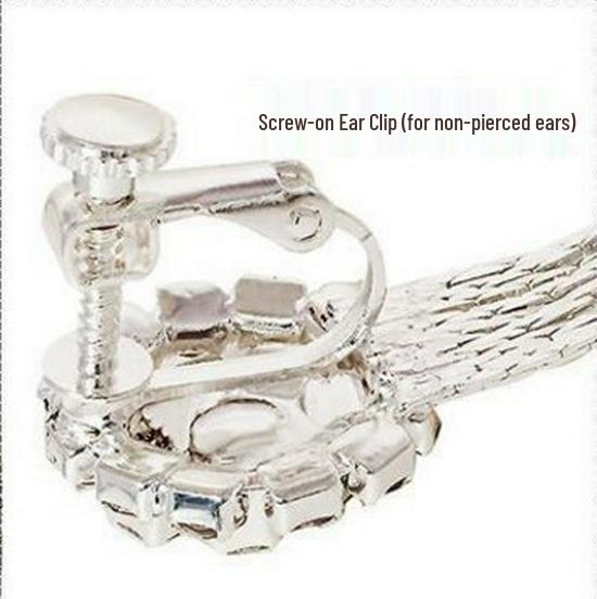 B196 Rhinestone Tassel Earrings: Korean Fashionable Diamond-Inlaid Round Drops for Women