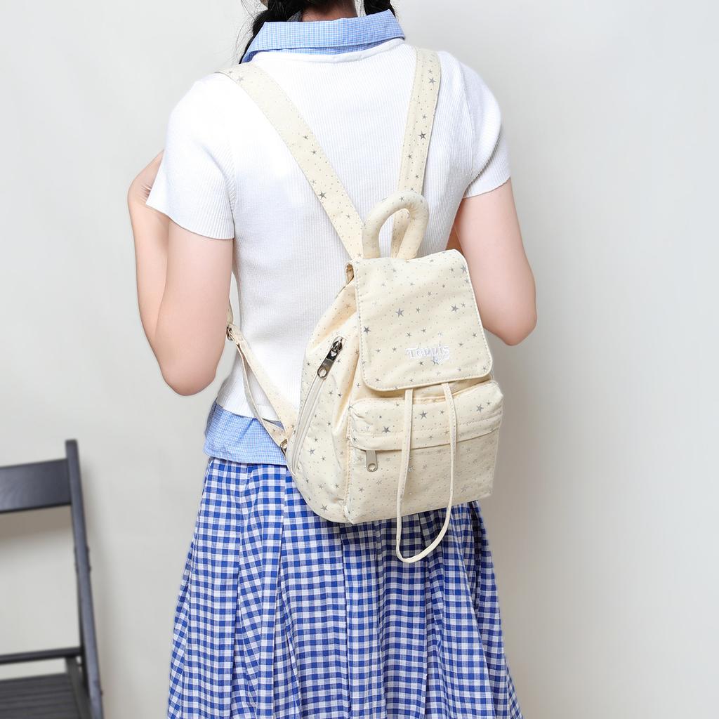 Polka Dot Small Backpack, Korean Leopard Print Schoolbag, Small Backpack Casually