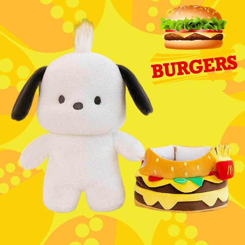 New Soft Plush Hamburger Pacha Dog Doll Wholesale For Bed Decoration And Claw Machine