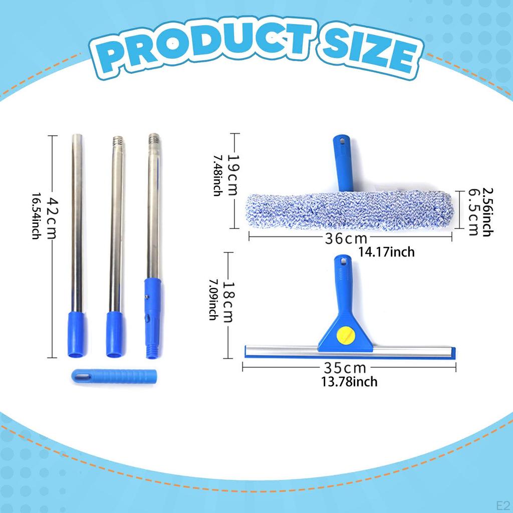 Window Cleaner Tool 2 In 1 Washing Kit Cleaning for Home High Glass Floor