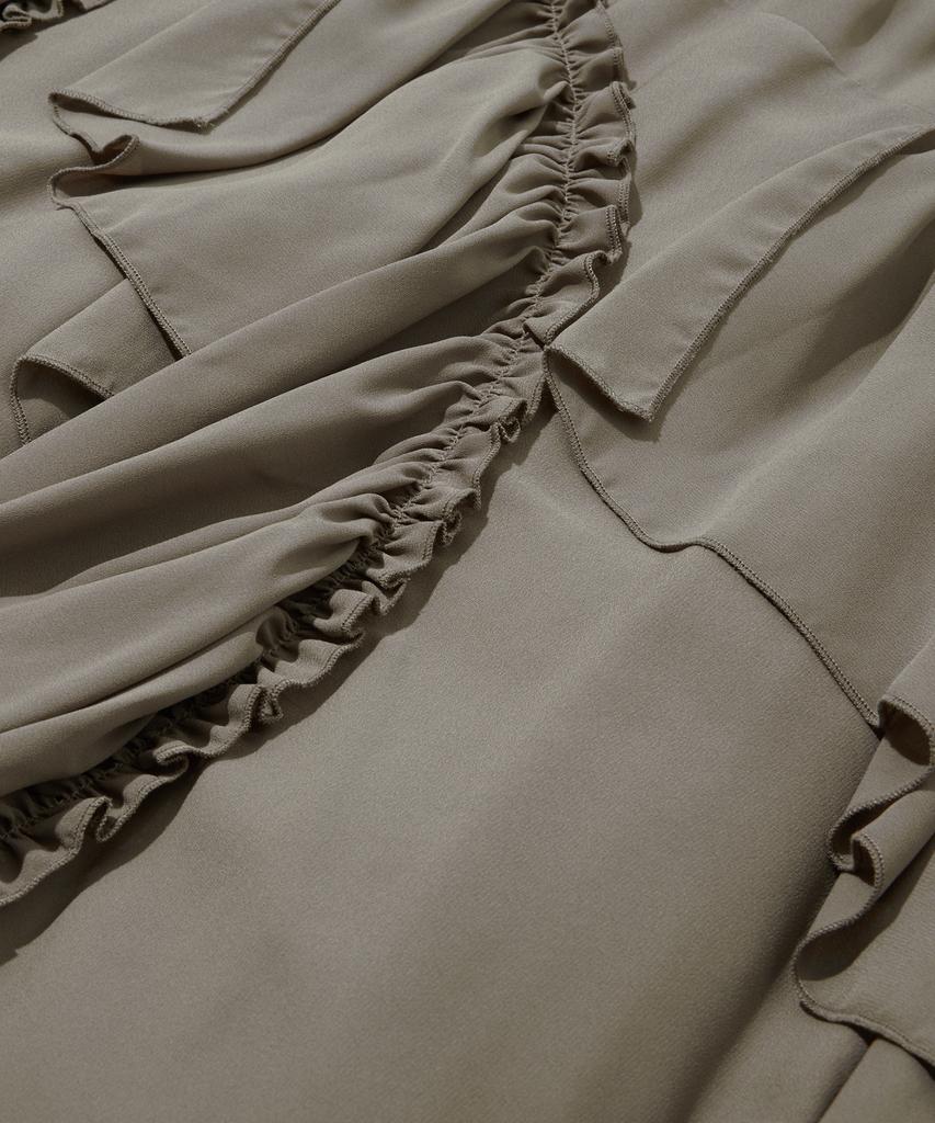 Penfield Boho Chic Diagonal Frill Skirt Brown_Fs2Ws89F