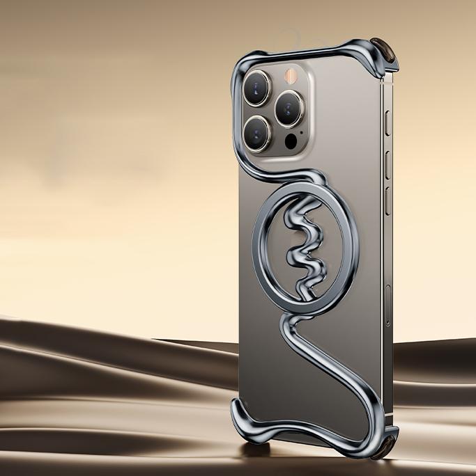 

Чехол из алюминиевого сплава в форме баянбука для iPhone 16 Pro Max 16 Pro с рассеиванием тепла без рамки для магнитного противоударного чехла для телефона Magsafe iPhone 16 Pro Max серый