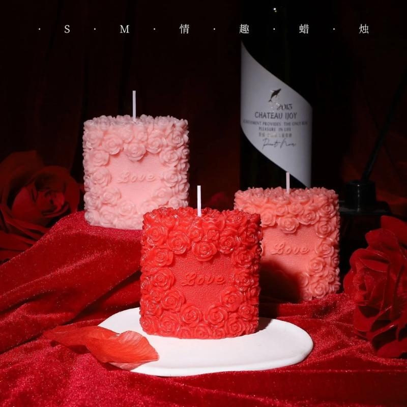 3D  Love Rose Flower Low Temperature Sex Candles SM Low Heat Massage Candles Passionate Wax for Adult Erotic Penis Toys