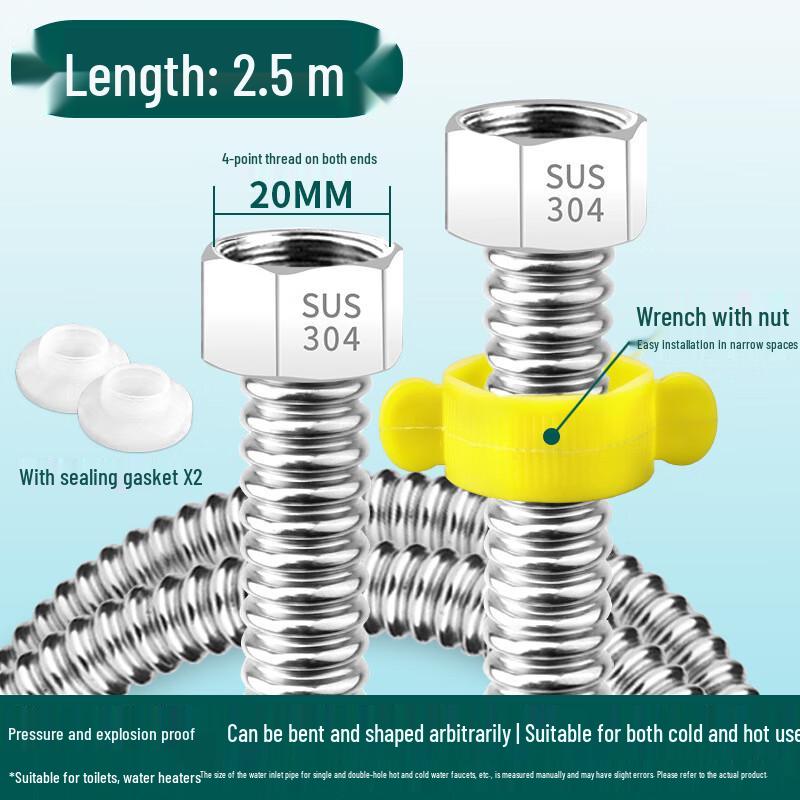 MDNG Stainless Steel Corrugated Water Heater Hose