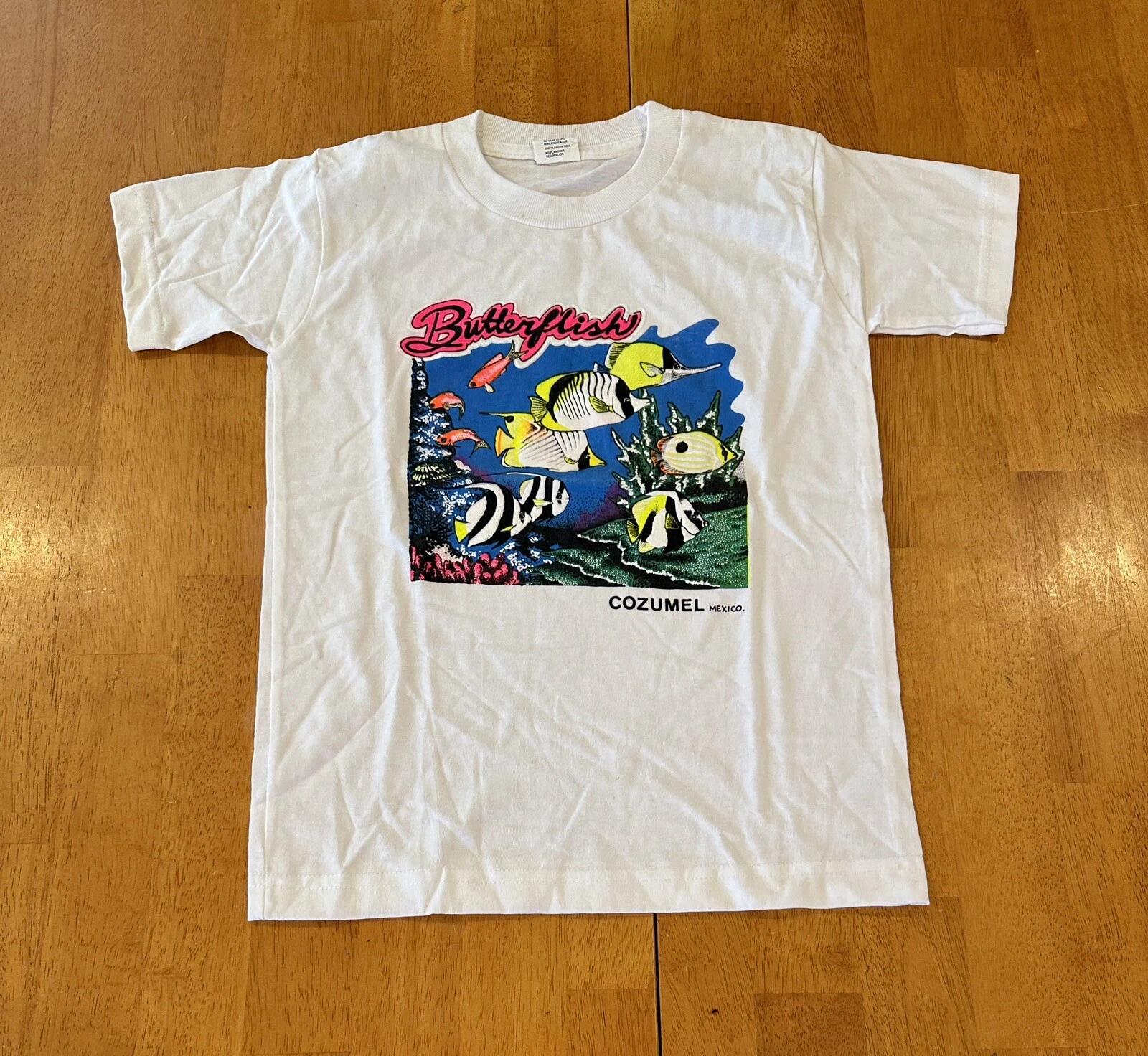 Vintage Butterfish Cozumel Mexico T Shirt Youth Medium L