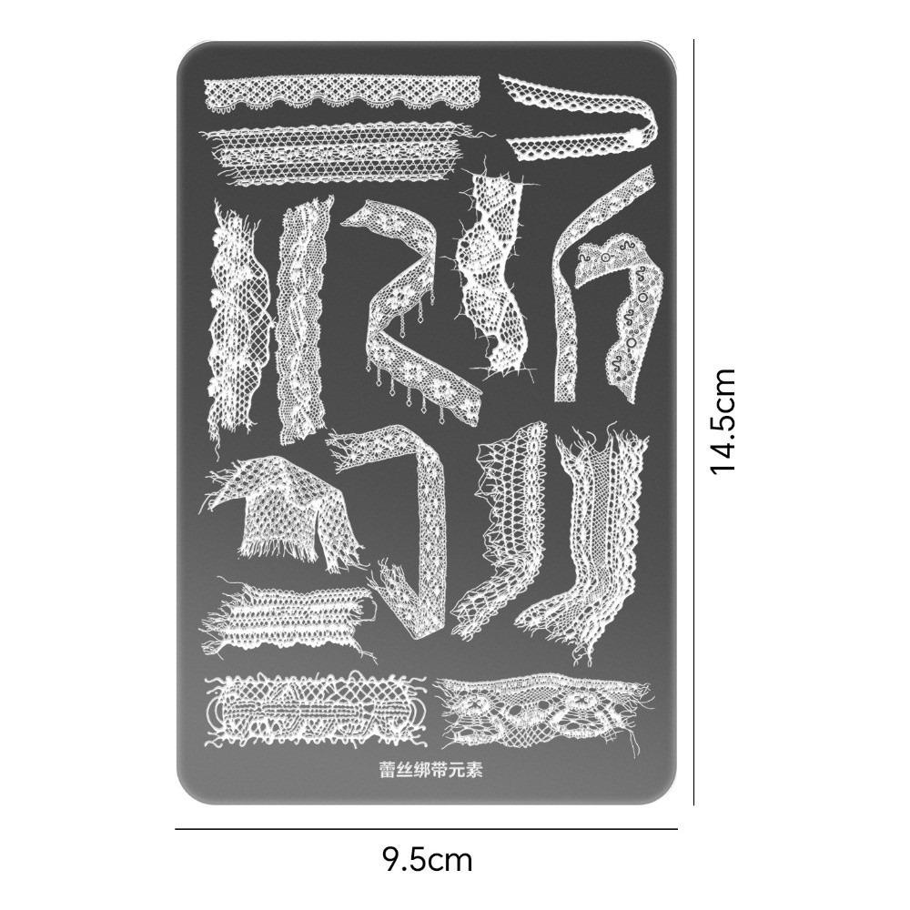 Hollow Floral Nail Stamping Plates Plaid Pattern DIY Manicure Stencils Manicure Tools