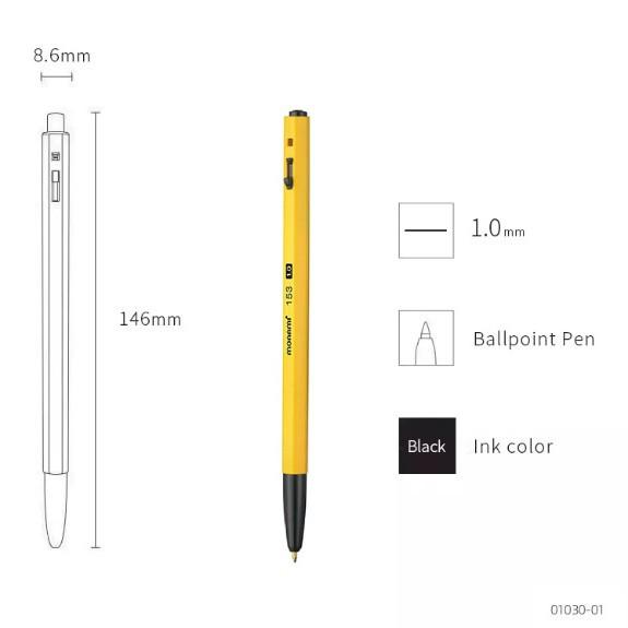 Munamy 0,7 mm Retro Klick-Kugelschreiber Weiß 01008