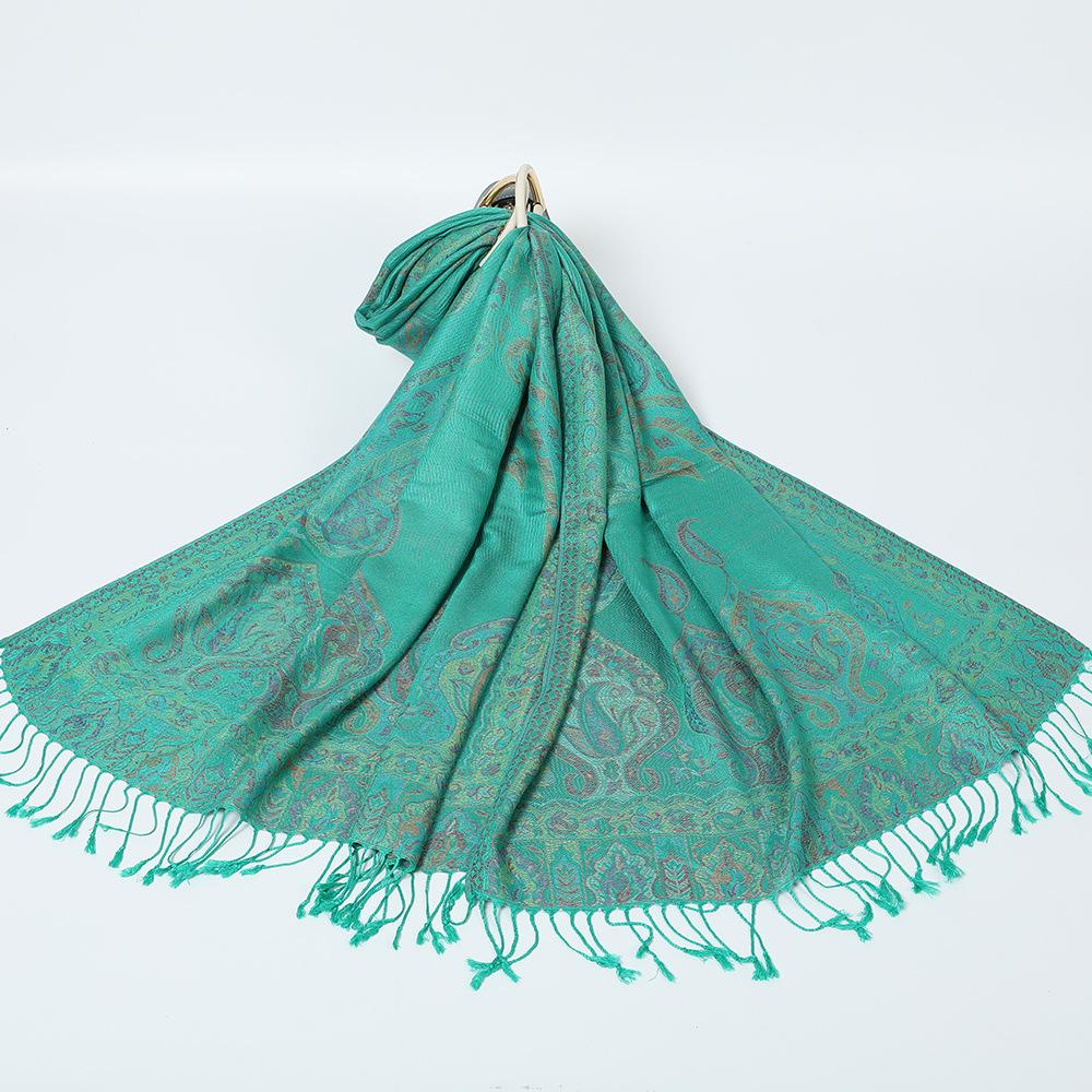 Jacquard cashew fringed shawl new autumn and winter women's headscarf floral extended scarf