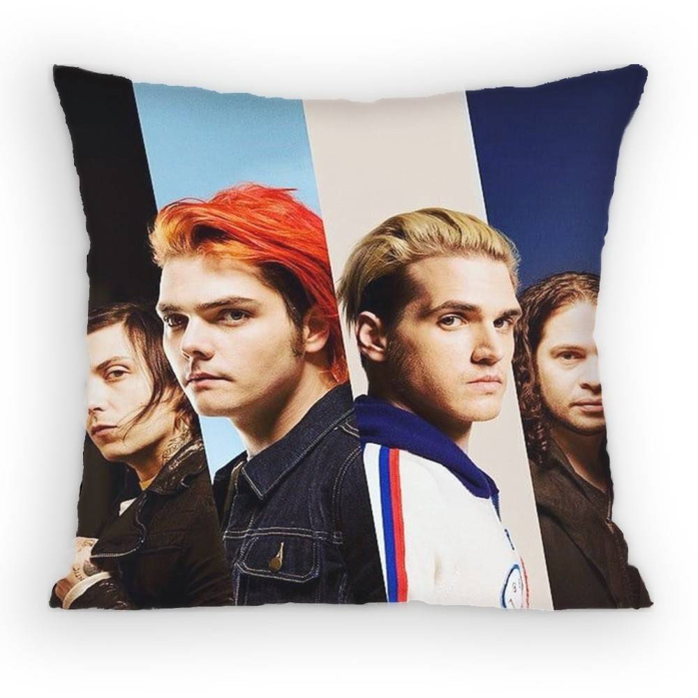 MCR MMy CChemical RRomance Band Pillow Case Sofa Living Room Bedroom Headboard Backrest Cushion Square Cushion Nap Time
