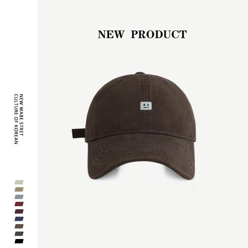 Smiley Face Embroidery Baseball Cap Children Spring and Summer Outdoor Travel Shading Sun Protection Versatile Face Small Cap Men