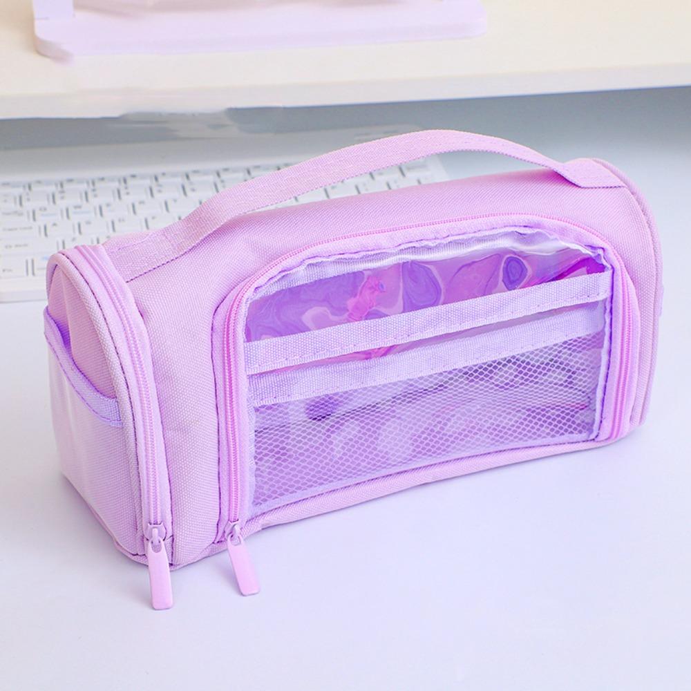 Dirt Resistant Transparent Pencil Case Organizer Zipper Pencil Case Student Learning
