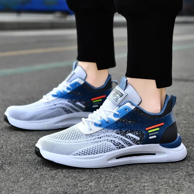 Fashion Men Sneakers Mesh Casual Shoes Lac-Up Men Shoes Lightweight Vulcanize Shoes Walking Sneakers Zapatillas