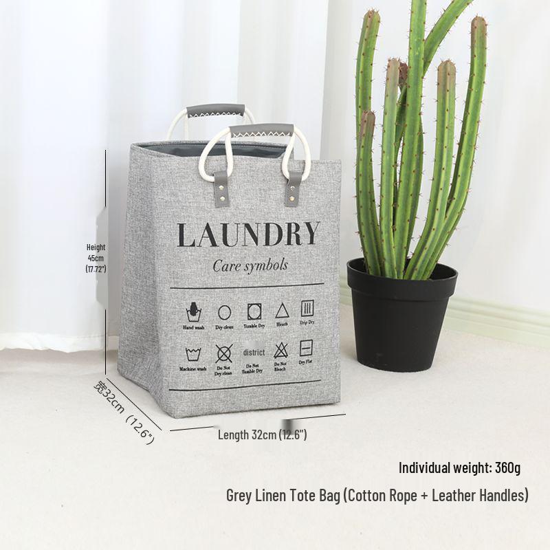 Foldable Large Capacity Cotton & Linen Laundry Basket with Thickened EVA - Ideal for Clothes, Toys, and Quilt Storage