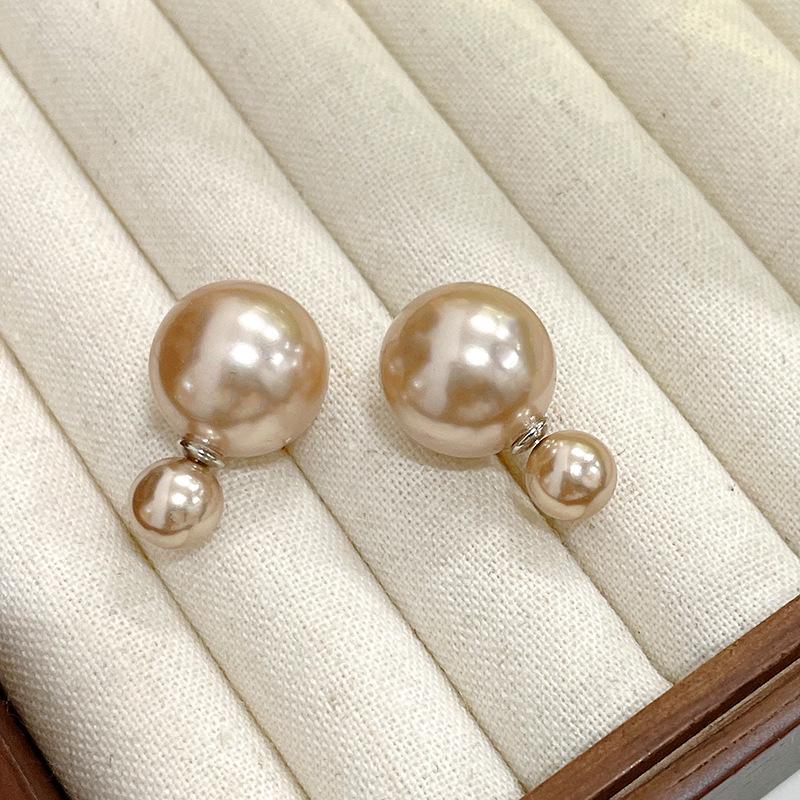 Versatile 925 Silver Pearl Bow Stud Earrings with Double-Sided Tassels