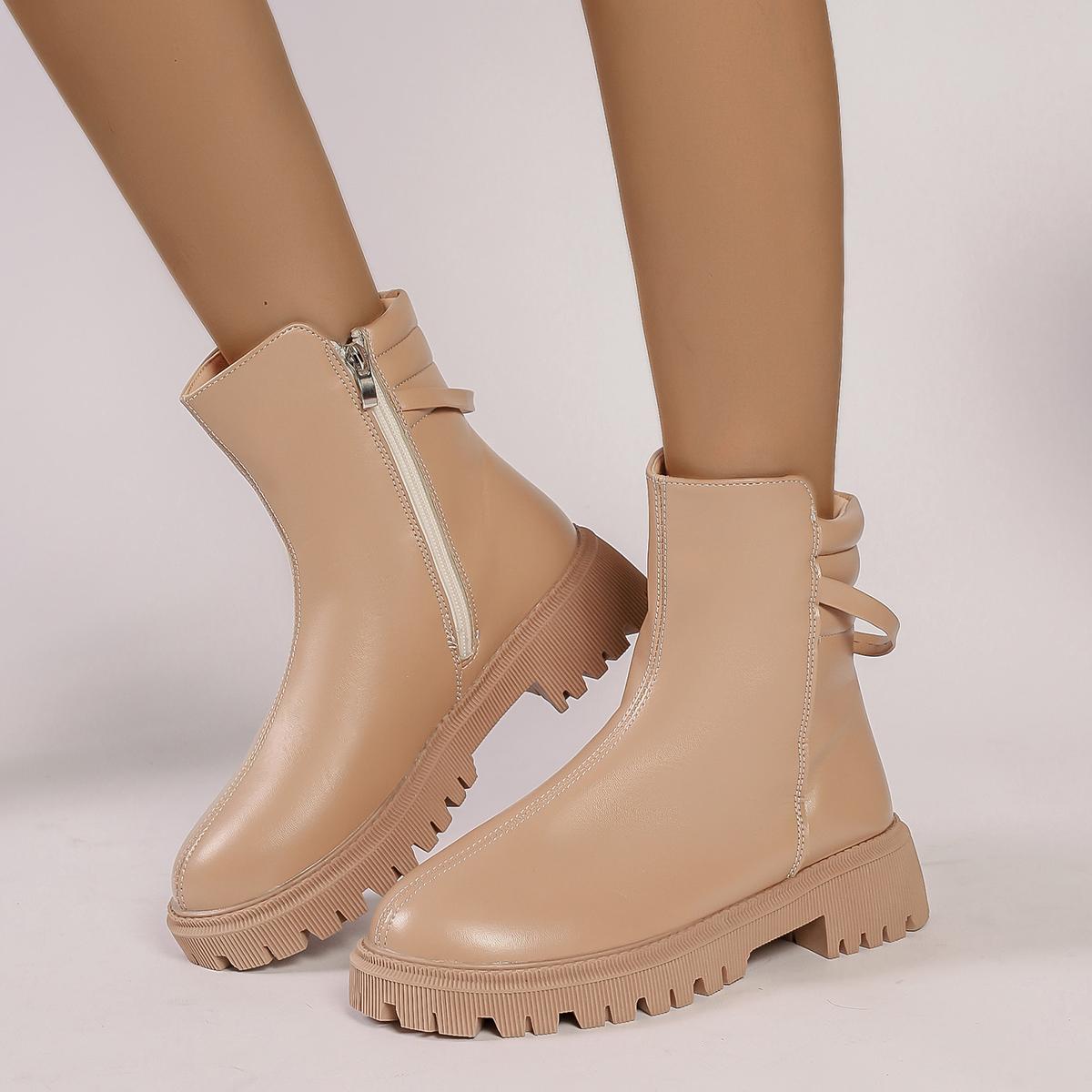 

fashion 2024 Winter New Fashion Simple Breathable Short Boots Warm Snow Boots Women s Short Boots 42 абрикосовый