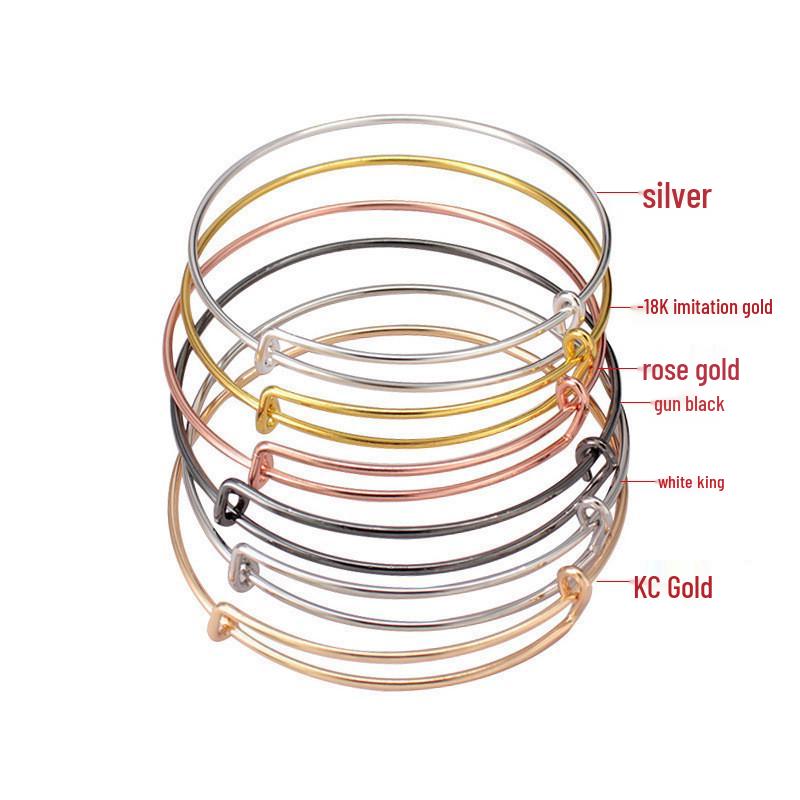 

Trendy Adjustable Push-Pull Steel Wire Bangle for Women