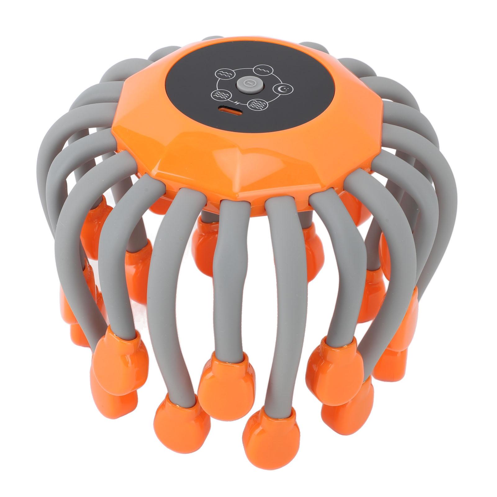 

Электронный коготь массажер для головы интеллектуальный музыкальный звук красный луч декомпрессионная вибрация коготь для кожи головы оранжевый