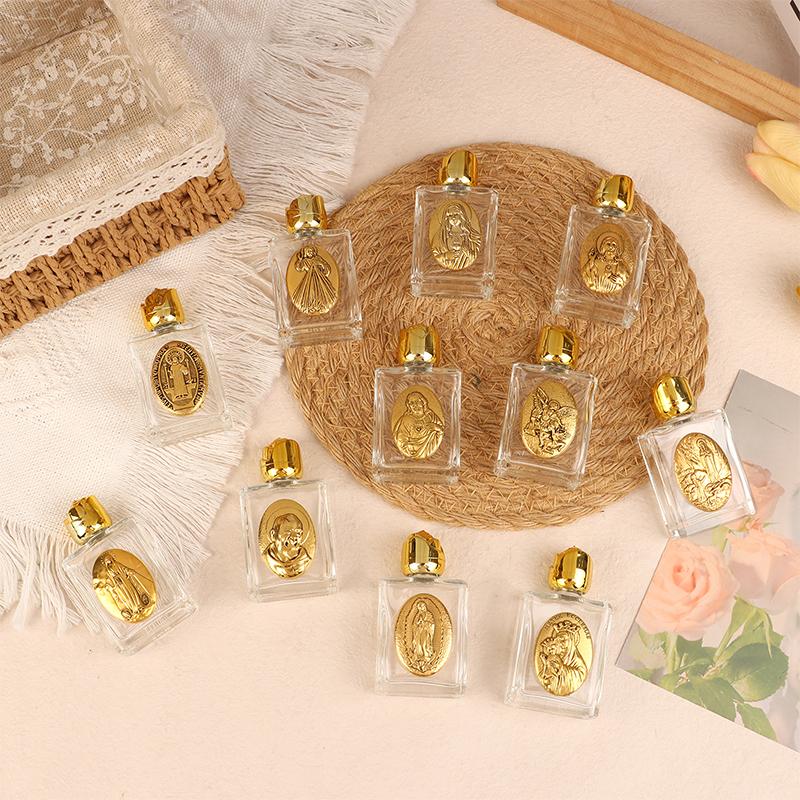 11 Types Of Glass Holy Water Jesus Bottle Religious Cross Bottle Christian Virgin Sculpture Bottle Refillable Holy Water Bottle