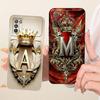 For Xiaomi Poco M3 Case Cover Luxury A-Z Letters Fashion Crown 2D Painted Bumper For PocoM3 M2010J19CG M2010J19CI Casing