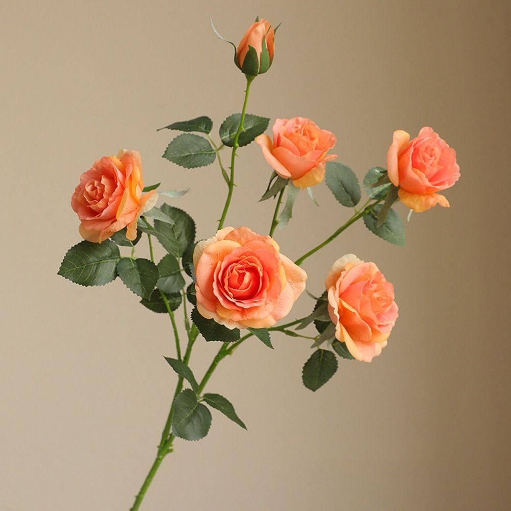 Large Simulation Rose Flower Branches Real Touch Fake Flower  Home Living Room Decor