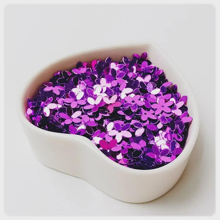 Yaleduo 10mm Wklęsła Koralik Śliwkowy Pięciopłatkowy Cekin do DIY Kostiumów Dziecięcych i Haftu.