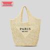 Custom Logo Women's Handmade Woven Paper Bag - Large Capacity Hollow Net Tote Handbag