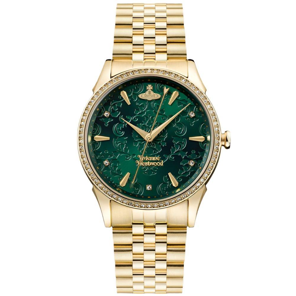 Vivienne Westwood Women's Green Vv208gdgd Wallace Gold Tone Watch