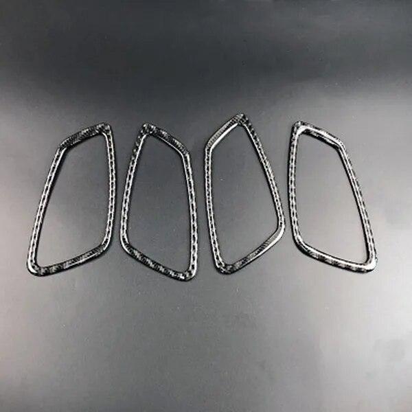 4PCS/Set Carbon Fiber Car Interior Door Handle Cover Decal Decorative Stickers Auto Accessories For BMW E90 E91 3 Series 2005-12