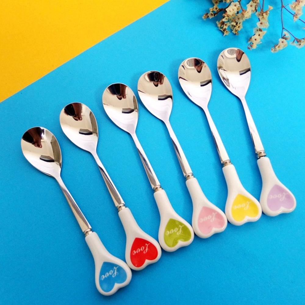1/3/5PCS Stirring Coffee Spoon Ice Cream Dessert Long Handle Creative Cute Kitchen Supplies Cutlery Teaspoon Multicolor