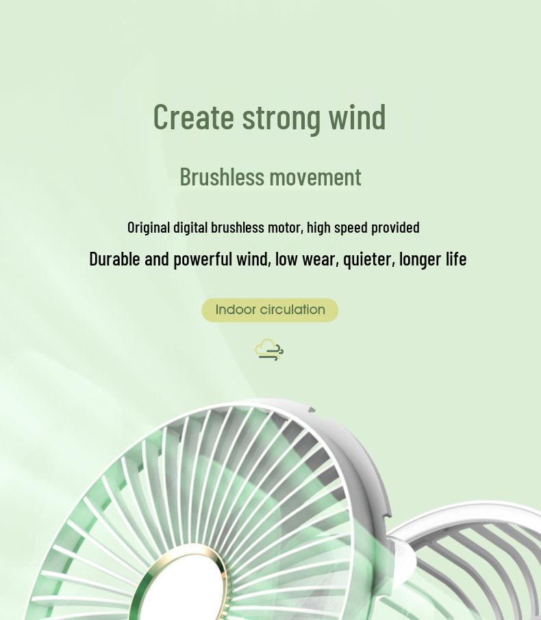 USB Rechargeable Multifunction Fan with Night Light and Clip