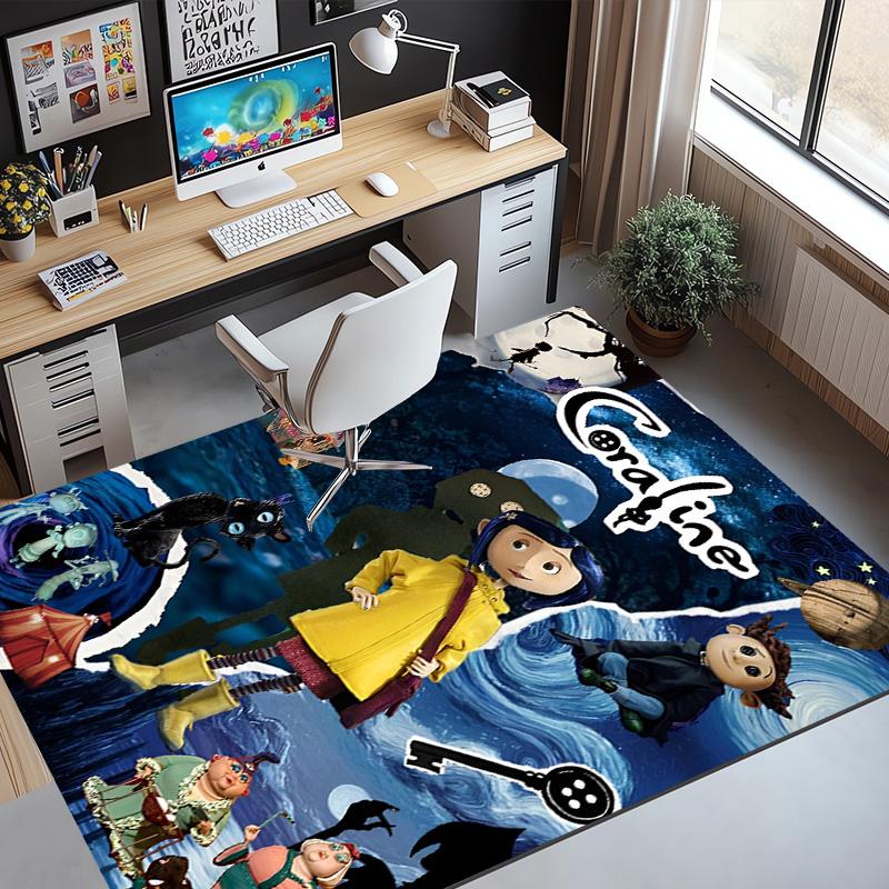 Coraline Pattern Rug, Indoor/Outdoor Mat, for Picnic, Gameroom, Bedroom, Office, Living Room, Home Decor Carpet, Birthday Gift