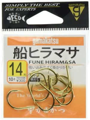 Gamakatsu Boat Yellowtail Hook, Gold, Size 14