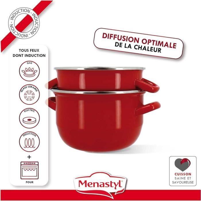 Marmite à moule - MENASTYL - 3645562 - En acier émaillé - Noir - 18 cm - 2,7 litres - Tous feux dont induction