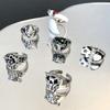 Tiger Panda Swan Open Ring Niche Design Cold Wind Jewelry Enamel Dripping Oil Index Finger Ring
