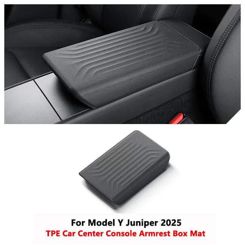 

For Tesla Model Y Juniper Launch 2025 Center Console Armrest Cover TPE Anti-Scratch Protector Pannel Pad InteriorAccessories