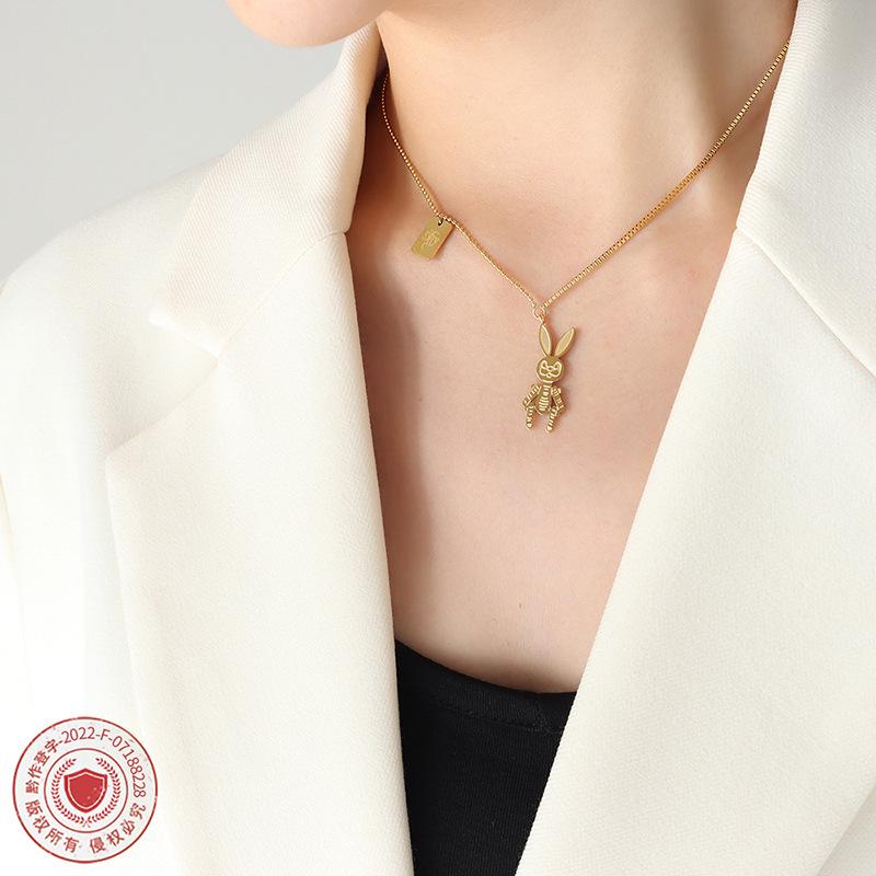 European Punk Stylish Rabbit Pendant Chain Necklace for Women