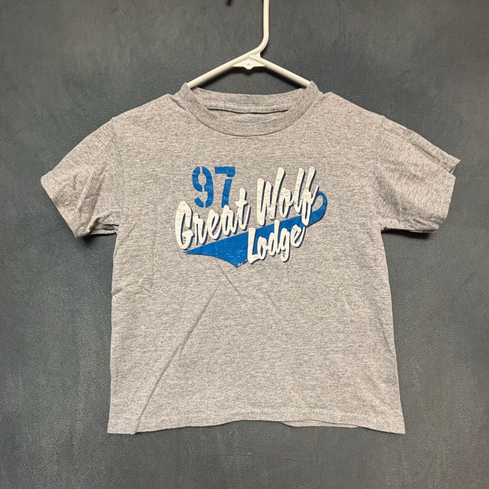 Great Wolf Lodge Kids Medium Gray Graphic T Shirt 9T Logo Tee XL