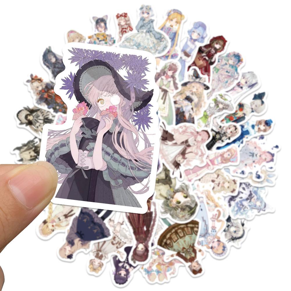 50Pcs/Set Lolita Girls Series 01 Stickers DIY Fashion Mixed Waterproof Doodle Decals Stickers