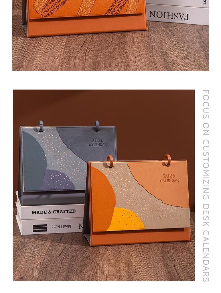 2026 Year of the Horse Leather Desk Calendar: Customizable High-End Planner & Desktop Ornament