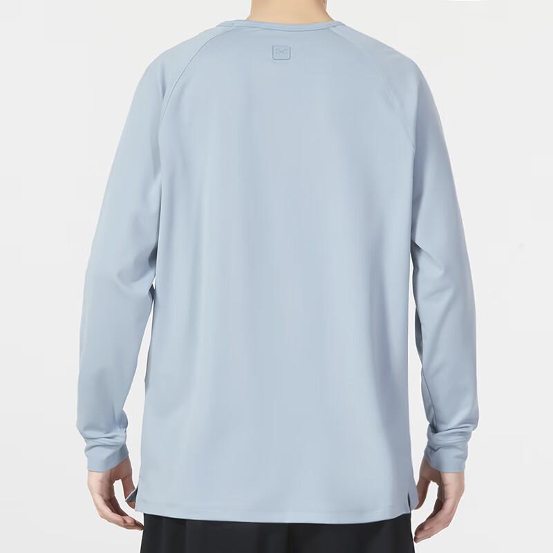 Under Armour Solid Color Crew Neck Long Sleeve T-Shirt Men Tops Blue 1378989-465