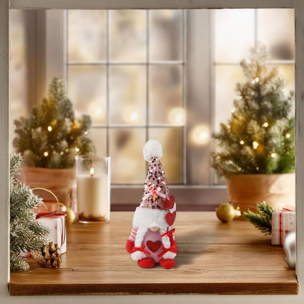 Gnome Decorations Handmade Plush Doll Valentines Day Gnome