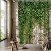 Stone Wall with Ivy Waterproof Shower Curtain for Bathroom Decor, Nature-Inspired Design, Vibrant Colors, Unique Style