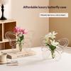 Ins Style Butterfly Shaped Clear Vase Plastic Frame Vase Water Plant Flower Vase Decoration Home Living Room Desktop Ornament