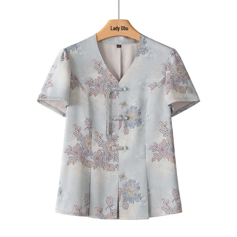 Yuzhaolin Damen Sommer Oberteil im chinesischen Stil, atmungsaktiv