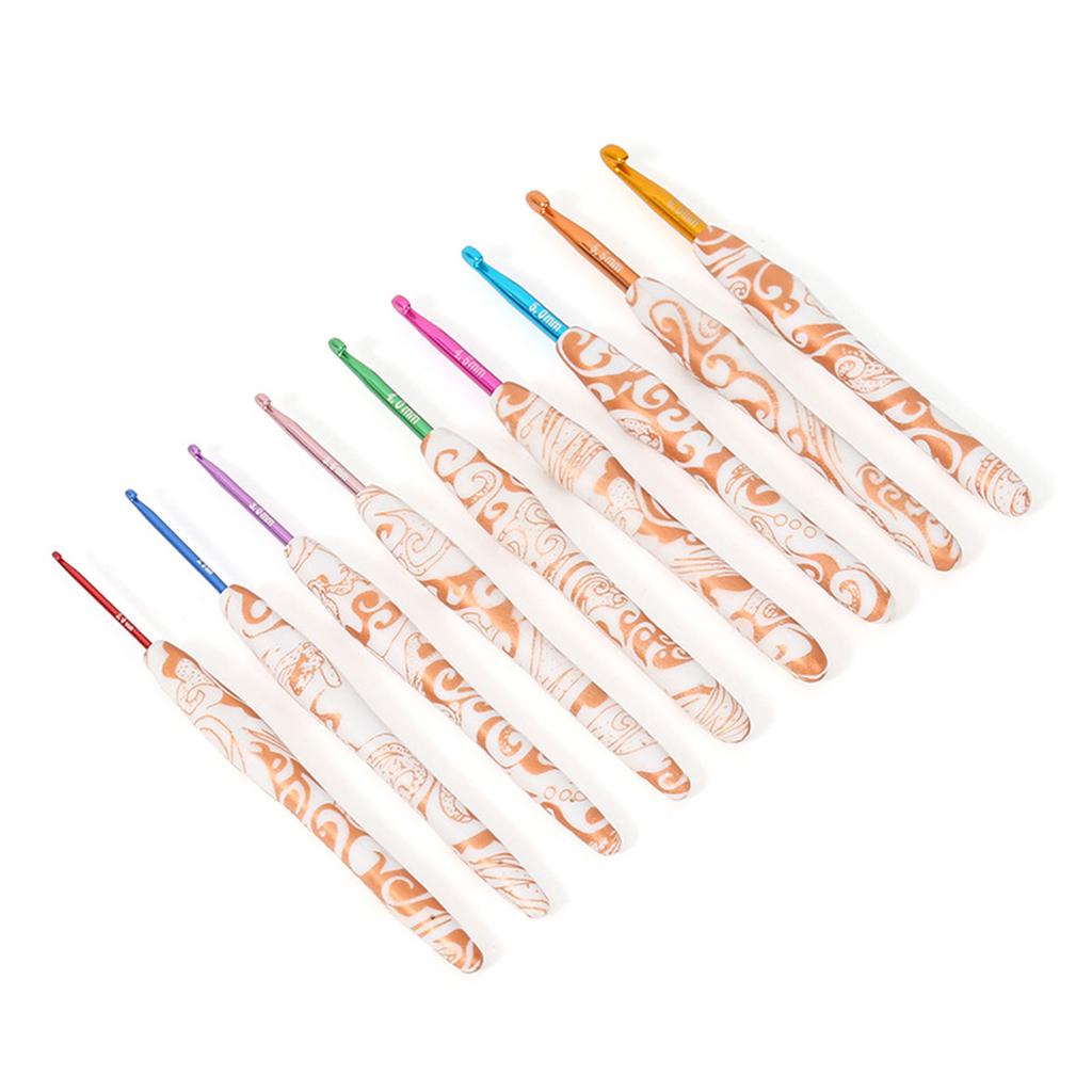 9Pcs Beginner Crochet Hook 2mm-6mm Ergonomic Crochet Hook Ergonomic Handle Crochet Hook Needle for Crocheting Project