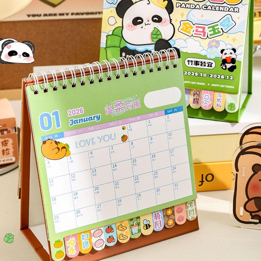 Coil 2026 Desk Calendar Desktop Decoration Schedule Planner Cartoon Mini Calendar  Gifts